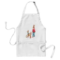 Vintage Easter Rabbit and Family in Egg Cart, ZSSG Adult Apron