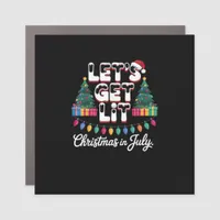 Let's Get Lit Christmas Car Magnet