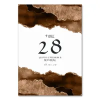 Desert Gold Agate Wedding Table Number