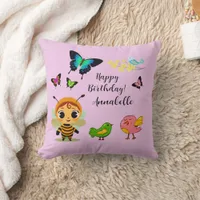 Garden Party Children Celebration Throw Pillow