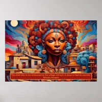 Ethereal Essence: African Dreams Portrait Motivate Poster