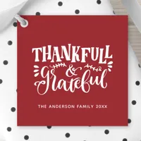 Thanksgiving Thankful & Grateful Fall Harvest Favor Tags