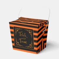 Halloween Pumpkin Orange and Black Trick  Favor Boxes