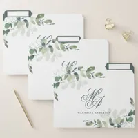 Chic Eucalyptus Script Monogram File Folder
