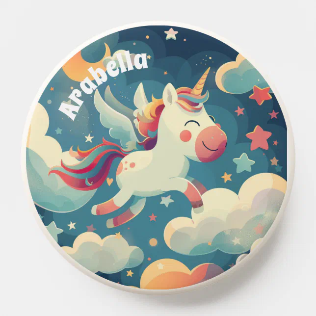 Flying Unicorn Colorful Cartoon  PopSocket