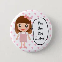 "I'm the Big Sister" Baby Shower Button