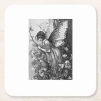 Fairy Grunge Goblincore Cottagecore Fairycore Whim Square Paper Coaster