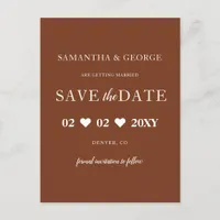 Rustic Terracotta Boho Burnt Orange Save The Date Announcement Postcard