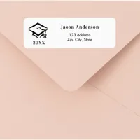 Graduation cap graduate return address label