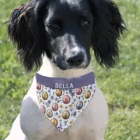 Watercolor Easter Egg Pattern Personalized Dog Cat Pet Bandana Collar