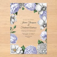 Lavender & Silver Modern Botanical Wedding Acrylic Invitations