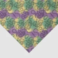 Mardi Gras Masks and Beads Doodle Art Style Tissue Paper