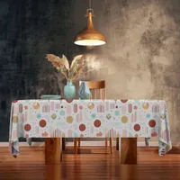 Retro Geometric Abstract Pat#5 Brick Gold ID1067 Tablecloth