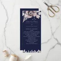 Rustic Navy Mauve Floral Botanical Wedding Program