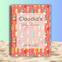 Popsicles Pink Summer Vibes Name Baby Shower Notebook