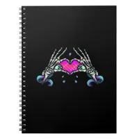 In Death - Skeleton Heart Hands Notebook