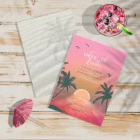 Tropical Isle Sunrise Rehearsal Dinner Pink ID581 Invitation