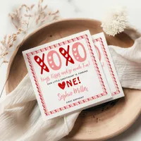 XOXO Hugs & Kisses Valentine's Day 1st Birthday Napkins