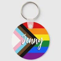 Progress Pride Flag | Your Name |  Keychain