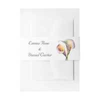 Elegant Watercolor Calla Lilies Romantic Floral Invitation Belly Band