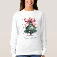 Christmas Tree Coquette Bow Sweatshirt