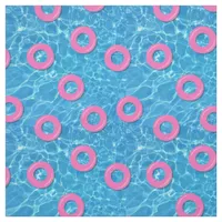 Summer Swimming Pool Water and Pink Inflatables Fabric