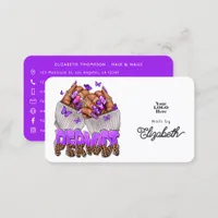 Purple Periodt Black African American Nail Salon Business Card