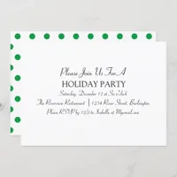 Black, White, and Green Minimalist Holiday Party Invitation