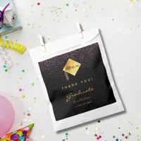 Graduation party black purple gold thank you 2025 favor bag