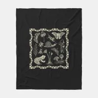 Cottagecore Aesthetic Frog And Mushroom Goblincore Fleece Blanket