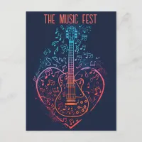 Guitar Heart Postcard