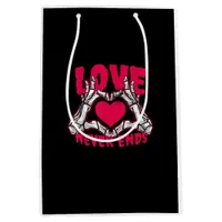 Funny Valentines Day Skeleton Heart Hands Medium Gift Bag