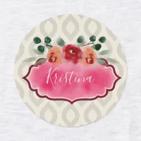 Elegant Classy Watercolor Floral Frame Bouquet Kids' Labels