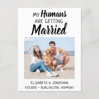 Modern Photo Dog Wedding Save The Date Announcement Postcard