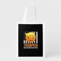 Make Halloween Great Again Trumpkin Funny Hair Pum Grocery Bag