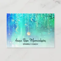 *~* Sun Gold Stars Sparkle Moon Cosmic Celestial  Business Card