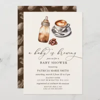 Baby is Brewing Coffee Gender Neutral Baby Shower Invitation