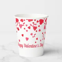 Valentine's Day Red Confetti Hearts Pattern Paper Cups