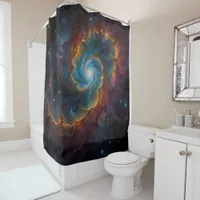 Galactic Whirl: A Cosmic bathroomn Shower Curtain