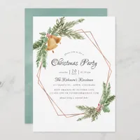 Watercolor Geometric Christmas Party Invitation