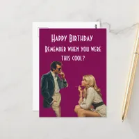 Retro Couple Happy Birthday Joke Postcard