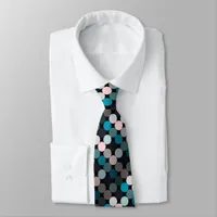 Modern Abstract Circles Patterned Neck Tie