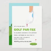 Golf Themed Birthday Party Invitation