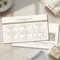 Elegant Neutral Gold Jewelry Card Insert Card