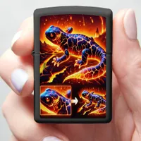 Enchanted Lizard in a Volcanic Landscape of Wonder Zippo Lighter