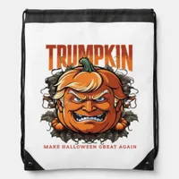 Halloween Trumpkin Make Halloween Great Again Tren Drawstring Bag