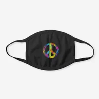 [Orphans] Tie-Dye Peace Sign Symbol Black Cotton Face Mask