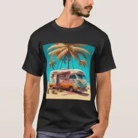Retro RV and Palm Trees