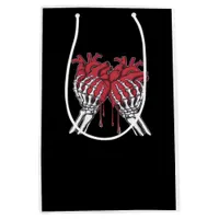Funny Valentine Skeleton Heart Hands Classic Style Medium Gift Bag