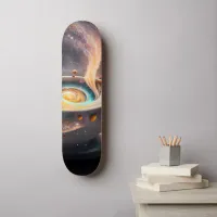 Cosmic Sips: Celestial Journey through the Galaxy Skateboard